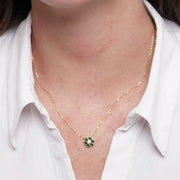 Collana in Argento 925 fiore verde