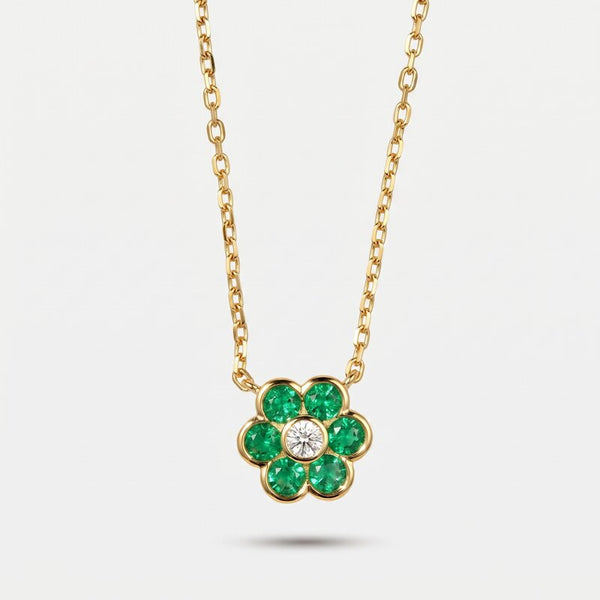 Collana in Argento 925 fiore verde BYSIMON - gioiello BySimon