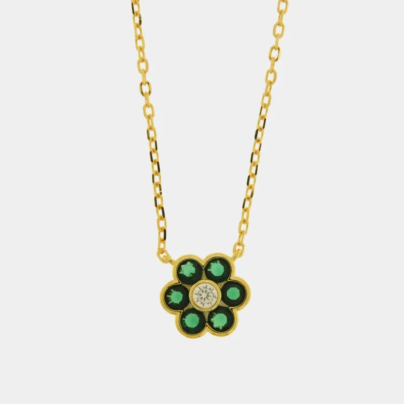 Collana in Argento 925 fiore verde BYSIMON - gioiello BySimon