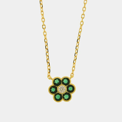 Collana in Argento 925 fiore verde BYSIMON - gioiello BySimon