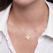 Collana in Argento 925 fiore con perle