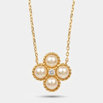 Collana in Argento 925 fiore con perle - BYSIMON gioielli