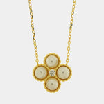 Collana in Argento 925 fiore con perle - BYSIMON gioielli