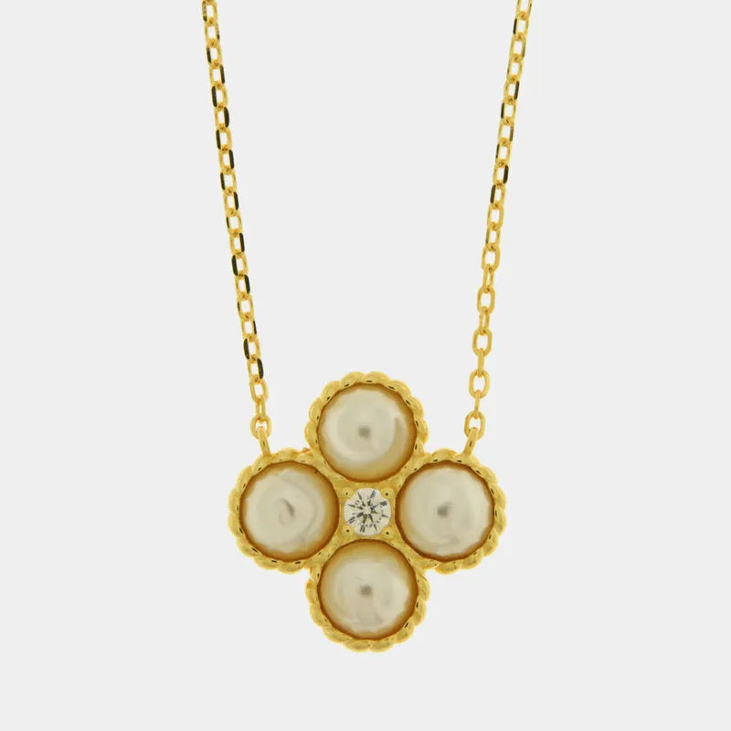 Collana in Argento 925 fiore con perle - BYSIMON gioielli