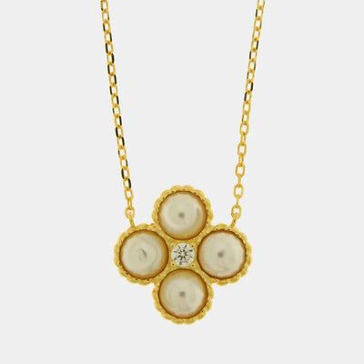 Collana in Argento 925 fiore con perle - BYSIMON gioielli