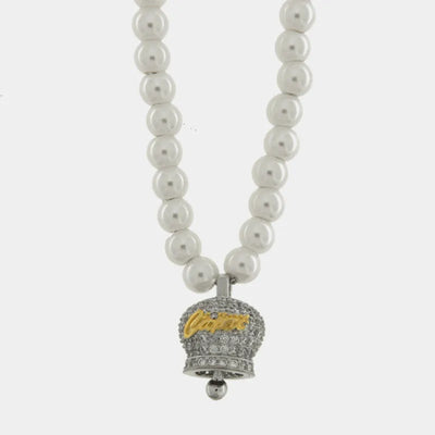 Collana in Argento 925 campanella Capri zirconata e perle - BYSIMON gioielli