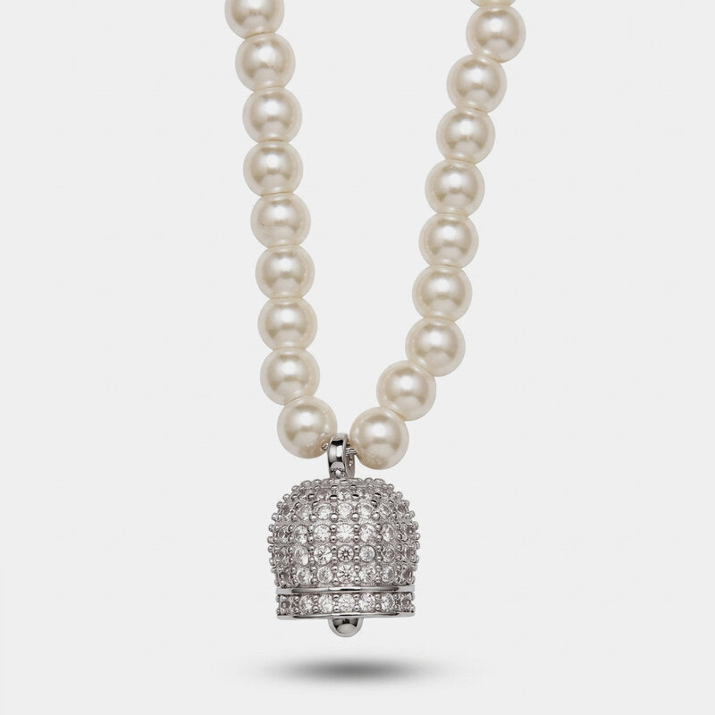 Collana in Argento 925 campanella Capri zirconata e perle - BYSIMON gioielli