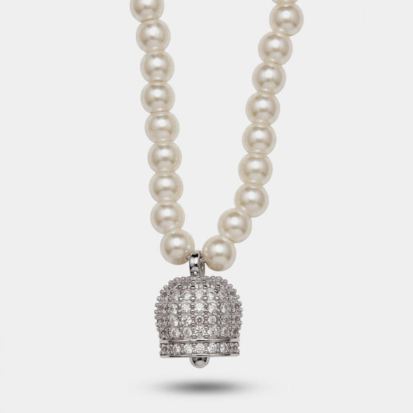 Collana in Argento 925 campanella Capri zirconata e perle - BYSIMON gioielli