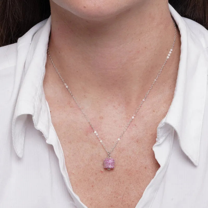 Collana in Argento 925 campanella rubino Capri zirconata