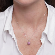 Collana in Argento 925 campanella rubino Capri zirconata