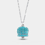 Collana in Argento 925 campanella azzurra Capri zirconata - BYSIMON gioielli