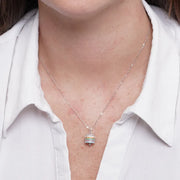 Collana in Argento 925 campanella colorata Capri zirconata