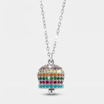 Collana in Argento 925 campanella colorata Capri zirconata Rodio - BYSIMON gioielli