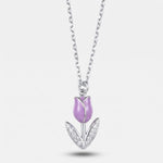 Collana in Argento 925 tulipano lilla - BYSIMON gioielli