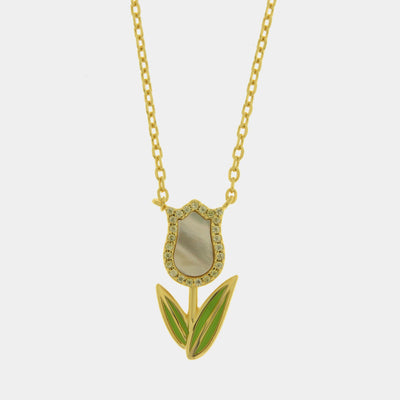 Collana in Argento 925 tulipano in madreperla BYSIMON - gioiello BySimon