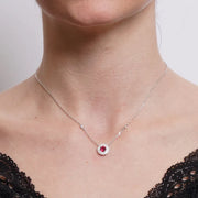 Collana in Argento 925 kate con zircone rosso