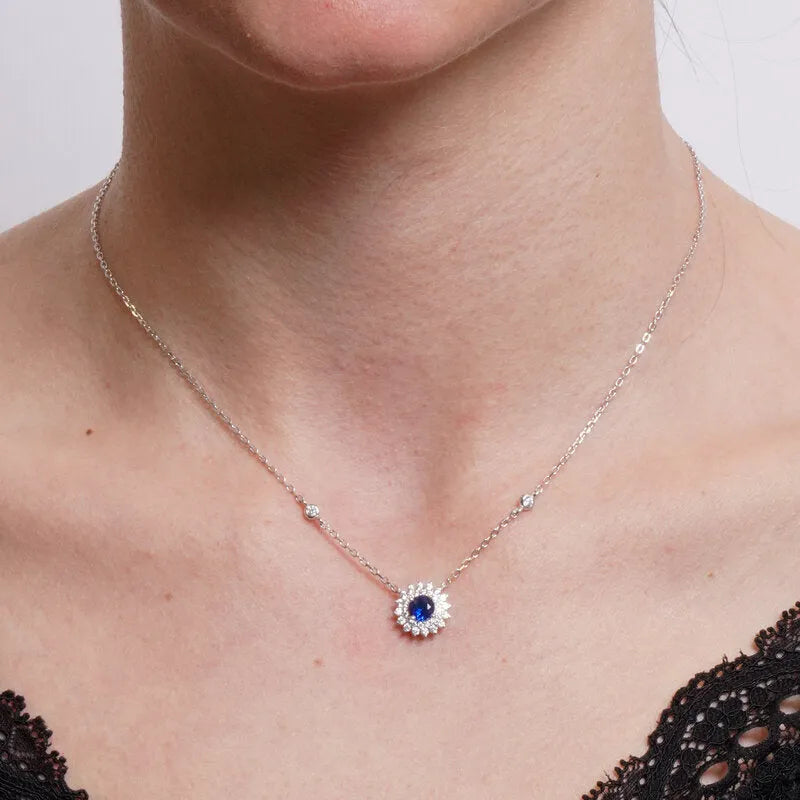 Collana in Argento 925 kate con zircone rosso