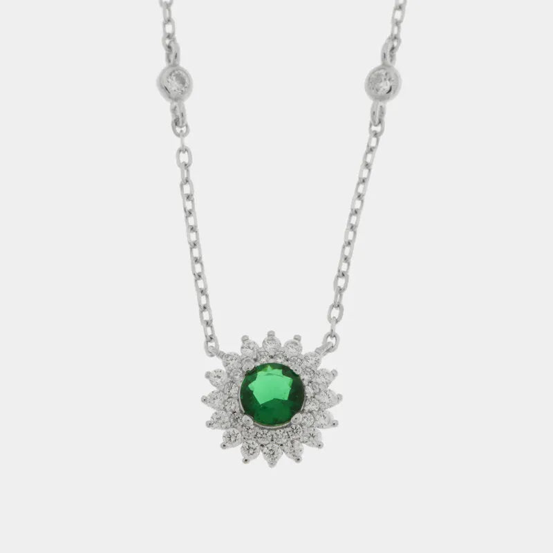 Collana in Argento 925 kate con zircone verde - BYSIMON gioielli