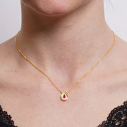 Collana in Argento 925 ovale con punto luce rosso