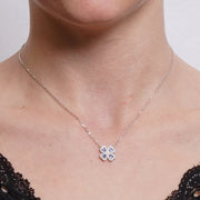 Collana in Argento 925 fiore viola zirconato