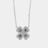 Collana in Argento 925 fiore viola zirconato
