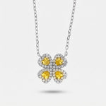 Collana in Argento 925 fiore giallo zirconato - BYSIMON gioielli