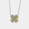 Collana in Argento 925 fiore giallo zirconato