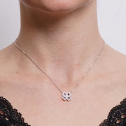 Collana in Argento 925 fiore viola zirconato