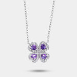 Collana in Argento 925 fiore viola zirconato - BYSIMON gioielli