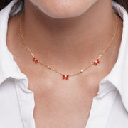 Collarino in Argento 925 fiocchi rossi