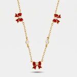 Collarino in Argento 925 fiocchi rossi - BYSIMON gioielli
