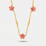 Collarino in Argento 925 fiore rosa - BYSIMON gioielli