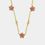 Collarino in Argento 925 fiore rosa - BYSIMON gioielli