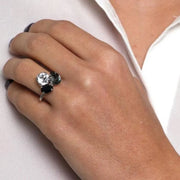 Anello in Argento 925 con tris di cristalli colorati