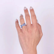 Anello in Argento 925 con pavè di zirconi blu