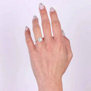 Anello in Argento 925 solitario con zircone acquamarina