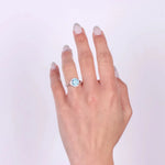 Anello in Argento 925 solitario con zircone acquamarina