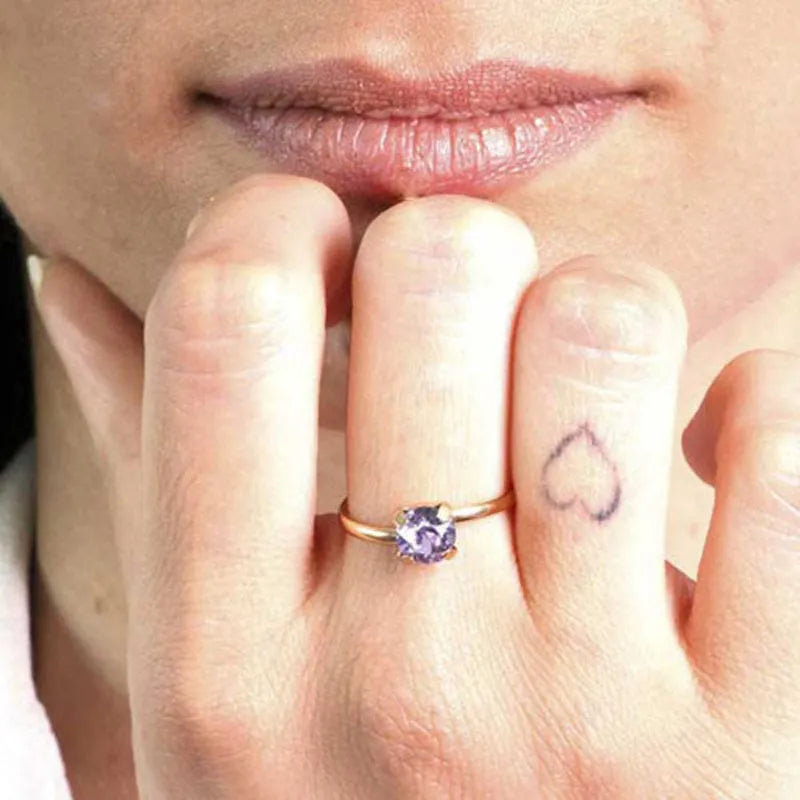Anello in Argento 925 solitario con cristallo viola