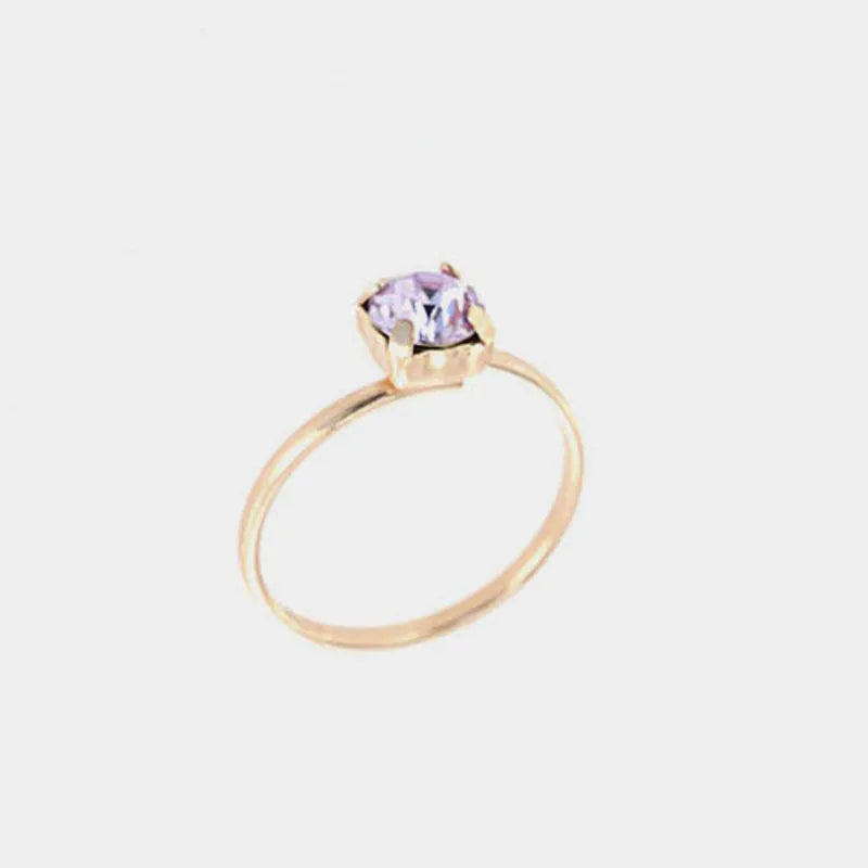 Anello in Argento 925 solitario con cristallo viola