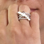 Anello in Argento 925 con perle e zriconi