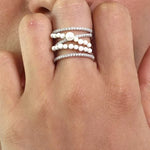 Anello in Argento 925  con perle e zirconi