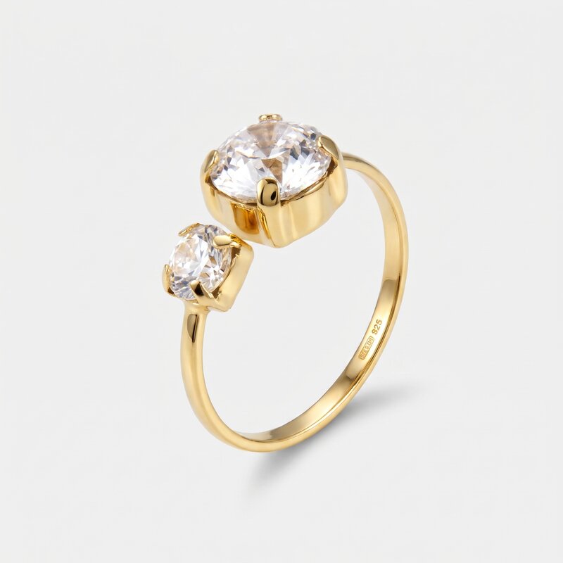 Anello in Argento 925 con cristalli bianchi - BYSIMON gioielli