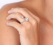 Anello in Argento 925 con doppio punto luce bianco