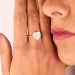Anello in Argento 925 cuore luchetto con zirconi bianchi