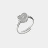 Anello in Argento 925 cuore luchetto con zirconi bianchi
