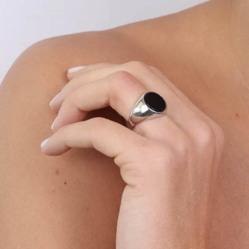 Anello in Argento 925 con zircone nero