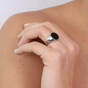 Anello in Argento 925 con zircone nero