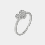 Anello in Argento 925 con cuore ricoperto di zirconi bianchi - BYSIMON gioielli