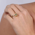 Anello in Argento 925 con campanella portafortuna impreziosita da zirconi bianchi