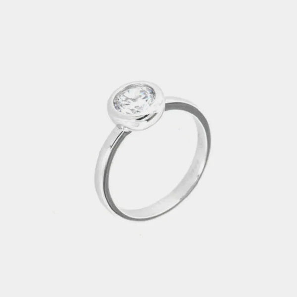 Anello in Argento 925 solitario con zircone - BYSIMON gioielli